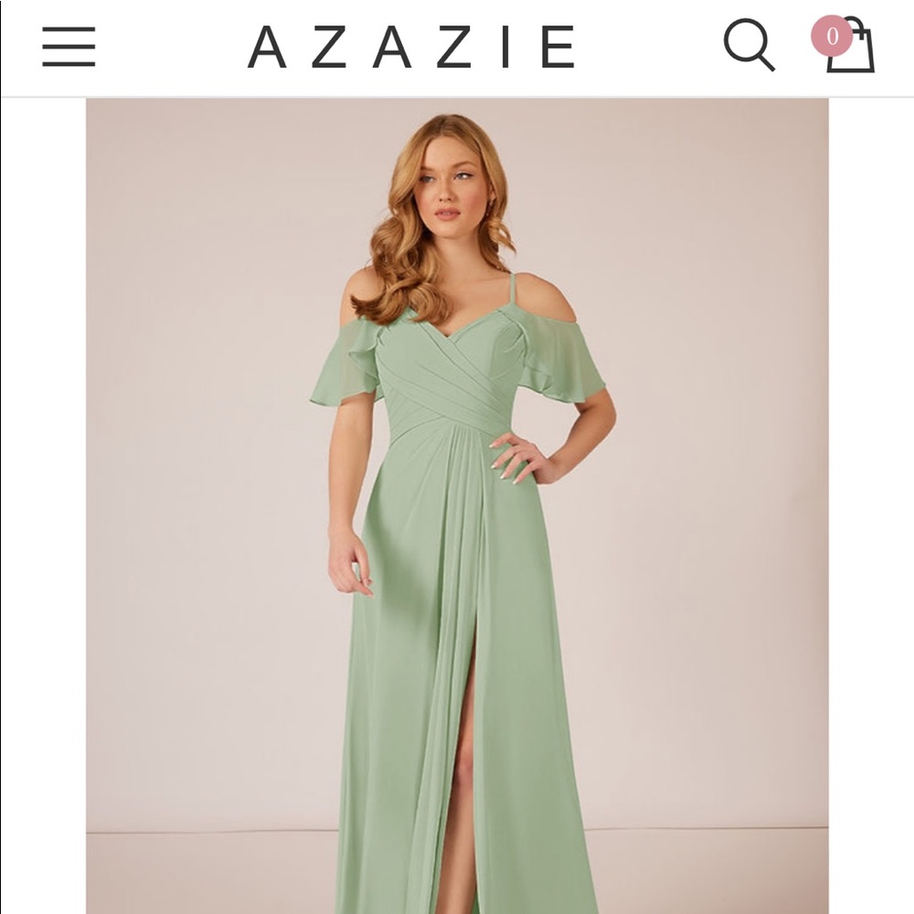 Azazie Dakota bridesmaid dress in dusty sage
